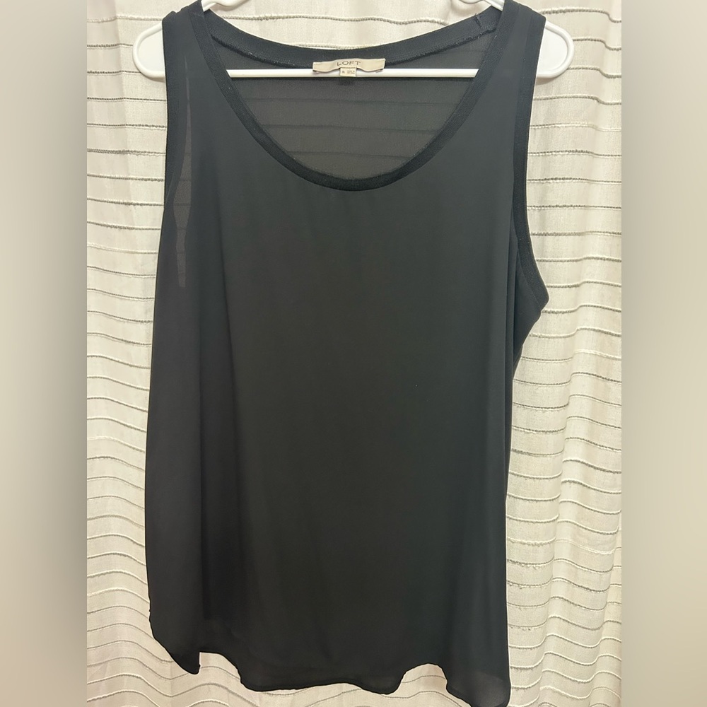 LOFT Black Sheer Tank Top